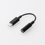 MPAXL35DS01BK Lightning 4極イヤホン端子/変換ケーブル/デザイン高耐久/ブラック   MPA-XL35DS01BK エレコム