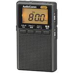 イヤホン巻取り液晶ポケットラジオ AudioComm ブラック RAD-P209S-K [AM/FM /ワイドFM対応] オーム電機