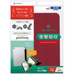 iPad(A16 / 第10世代) [Turtle Flip] Apple Pencil収納可能 衝撃吸収 ハイブリッドクリアフリップケース ワインレッド トリニティ