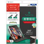 iPad(A16 / 第10世代) [Turtle Flip 360] Apple Pencil収納可能 360度回転式 衝撃吸収 ハイブリッドクリアフリップケース ブラック トリニティ