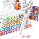 Y30-80401-73 Ohuhuイラストマーカー パステルカラー48色セット 筆 Ohuhu(サウザンドショアス)