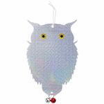 鳥よけ こっちくんな!バードさん キラキラずんぐりフクロウ 鈴付き 銀モデル ZATTA 鳥よけ こっちくんな!バードさん キラキラずんぐりフクロウ 鈴付き 銀モデル ZATTA