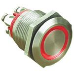 MPI002/TE/RD/12 Bulgin 押しボタンスイッチ， モーメンタリ， パネルマウント， SPST， MPI002/TE/RD/12 BULGIN