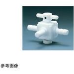 NR1401-004 フッ素樹脂三方バルブ ホース口タイプ Φ12 アズワン