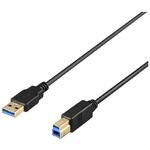 BU3ABS15BK USB3.2 Gen1 ケーブル A-B スリム 1.5m ブラック BUFFALO(バッファロー)