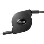 BU2ACM12BK USB2.0 A-C 巻取り式ケーブル 1.2m ブラック BUFFALO(バッファロー)
