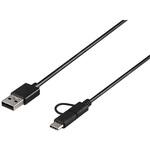 BU2AMBC15BK USB2.0ケーブル A-microB+Type-C 1.5m ブラック BUFFALO(バッファロー)