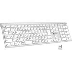 Bluetooth&2.4Gワイヤレスキーボード シルバーホワイト iClever