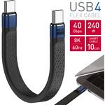USB4 Type-C フレキシブル ショートケーブル 40Gbps 240W トライメイト