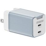 APD-V065C2-BL PD対応 AC充電器/GaN/65W/USB Type-C 2ポート/ブルー アドテック
