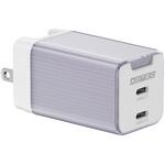 APD-V065C2-PU PD対応 AC充電器/GaN/65W/USB Type-C 2ポート/パープル アドテック