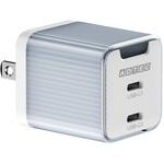 APD-V045C2-BL PD対応 AC充電器/GaN/65W/USB Type-C 2ポート/ブルー アドテック