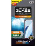 PM-O221FLGG OPPO Reno7 A ( OPG04 ) ガラスフィルム 高透明 強化ガラス 10H 指紋防止 傷防止 飛散防止 エアーレス エレコム