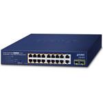 GSD-2022P PoEスイッチングハブ ギガビット 18ポート SFP2ポート 電源内蔵 専用ACコード付 PLANET Technology