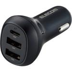 MPA-CCPD06BK シガーソケット カーチャージャー 36W 3ポート USB Type-C ×1 USB A ×2 PD対応 超高速充電 ブラック エレコム