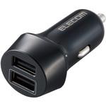 MPA-CCU16BK シガーソケット カーチャージャー 合計出力12W 2ポート USB A ×2 【 iPhone Android 各種対応 】 ブラック エレコム