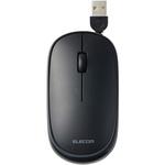 マウス 有線 静音 3ボタン ケーブル巻取 薄型 収納ポーチ付き 左右対称 重さ53g エレコム