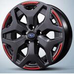 J1217SJ000 スバル純正 ホイールデカール レッドオレンジ 1個