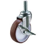 ねじ込みキャスターS付自在車 100径ウレタン車輪ベアリング入 ユーエイキャスター