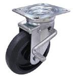 NRJB-150(R) 産業用キャスター右S付自在車 150径ナイロンホイルゴム車輪 ユーエイキャスター