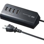 マグネット付USB充電器(USB4ポート) サンワサプライ
