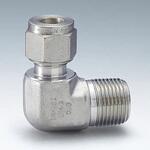 ステンレス製ダブルフェルール継手 ハーフエルボ(ミリサイズチューブとメスISOテーバネジを接続) ハイロック