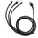 3in1スマートフォン用USBケーブルシリーズ Type-A(2.0) MicroUSB Type-B+Type-C+Lightning(1メートル)黒