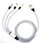 3in1スマートフォン用USBケーブルシリーズ Type-A(2.0) MicroUSB Type-B+Type-C+Lightning(1メートル)白