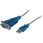 1ポートUSB-RS232Cシリアル変換ケーブル 1x USB A オスー1x DB-9(D-Sub 9ピン) オス シリアルコンバータ/変換アダプタ