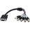 30cm VGA アナログRGB(HD15/ ミニD-Sub 15ピン)- 5x BNC同軸(RGBHV)変換ケーブル オス/メス