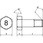8マーク六角ボルト 半ねじ(鉄/亜鉛黒)(小箱)