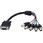 30cm VGA アナログRGB(HD15/ ミニD-Sub 15ピン)- 5x BNC同軸(RGBHV)変換ケーブル オス/メス