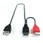 補助電源ケーブル付きY字USB延長ケーブル USB(A/オス)×2～USB(A/メス) 52cm