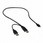 Y字型microUSBケーブル USB Aコネクタ×2口(オス) - microUSB(オス)データ通信対応