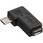 USB変換コネクタ microUSB(オス) ーmicroUSB(メス) L型コネクタ下向き
