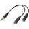 オーディオケーブル 3.5MM 3極ステレオ2分配ケーブル 3.5mm 3極ステレオミニプラグ(オス) ー3.5mm 3極ステレオミニプラグ(メス) x2