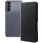 Galaxy S21 5G SC-51B/SCG09 TPUクリアケース+本革風レザーフラップケース「SUPERIOR」 ブラック