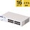 スイッチングハブ 16ポート ギガ 1000BASE-T 電源内蔵 金属筐体 静音ファンレス ループ検知 50℃対応