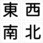 クレーン表示板(東西南北)4枚組