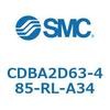CDBA2D63-485-RL-A34 標準形エアシリンダ(角形カバー)CBA2シリーズ(CDBA2D63-4～) SMC 12335933