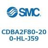 CDBA2F80-200-HL-J59 標準形エアシリンダ(角形カバー)CBA2シリーズ(CDBA2F80-2～) SMC 12371134