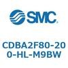 CDBA2F80-200-HL-M9BW 標準形エアシリンダ(角形カバー)CBA2シリーズ(CDBA2F80-2～) SMC 12371143