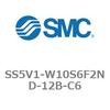 5ポートソレノイドバルブ用マニホールドベース SV1000シリーズ SS5V1-W10S6F2ND-12B-C6 SMC