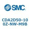 CDA2D50-100Z-NW-M9B 標準形エアシリンダ(角形カバー)2山クレビス形 CDA2D50-1 SMC 51021713