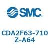 CDA2F63-710Z-A64 標準形エアシリンダ(角形カバー)ロッド側フランジ形  CDA2F63-7 SMC 51083767