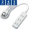 T-S02-2430WH 電源タップ 延長コード 4個口 2P スイングプラグ コンセント OAタップ エレコム 02066234