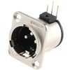 Neutrik XLRコネクタ オス 3極 ライトアングル パネルマウント NC3MD-H ニッケルの上に銀めっき NEUTRIK