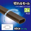 DZ-KMT206X2-CH 切れるテープ付き配線モール 2号 60cm 両面テープ付き 2本入 オーム電機 02601160