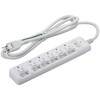 発煙ガード付き電源タップ 雷ガード 3P対応 6個口 2m オーム電機