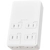 発煙ガード付きフラット壁タップ 6個口 1500W オーム電機